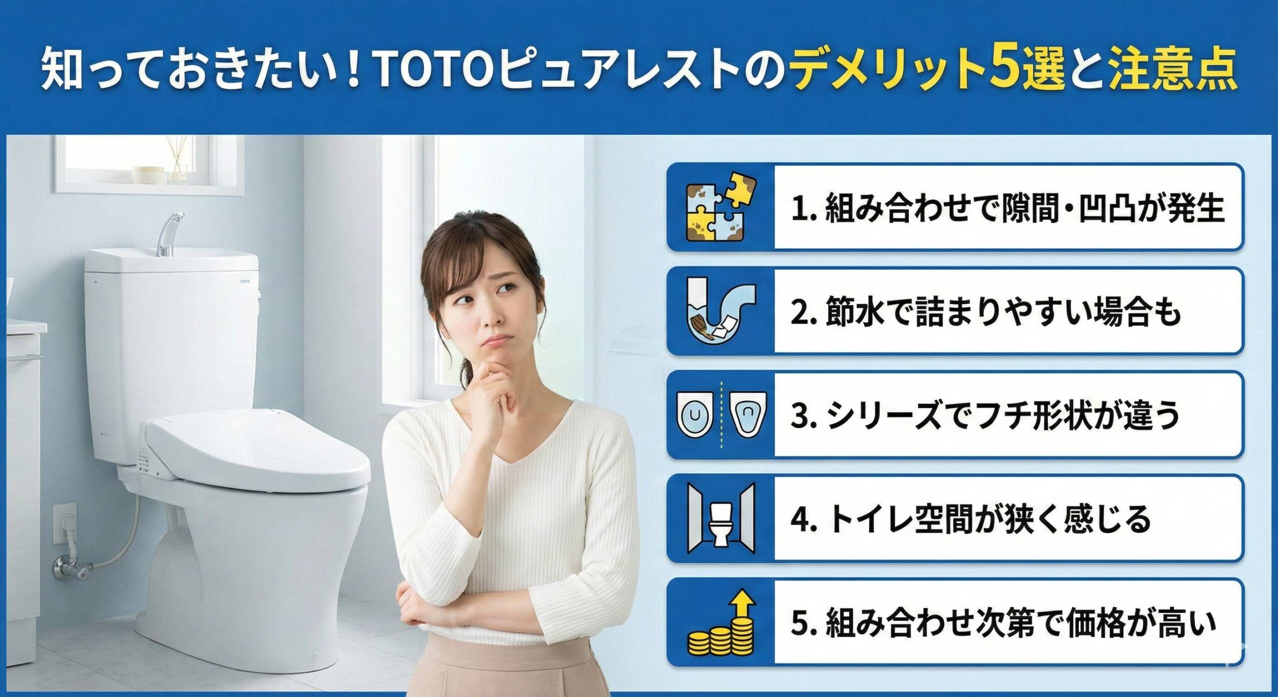 トイレリフォームでピュアレストを選ぶ前に知るべき5つの落とし穴 