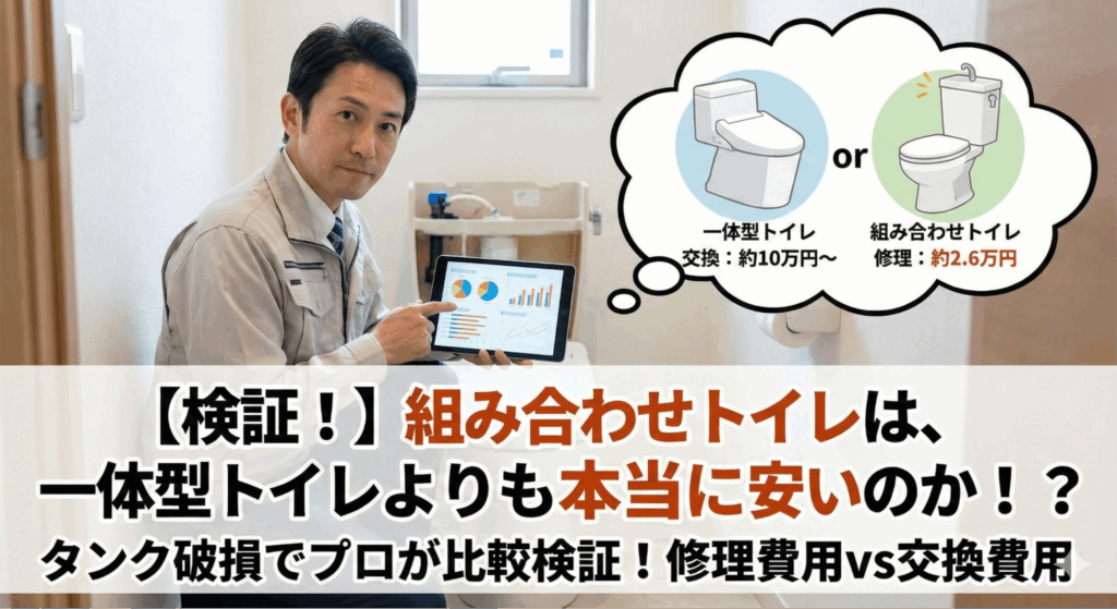 組み合わせトイレと一体型トイレの修理費用比較
